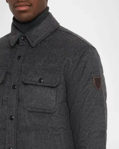 Polo Ralph Lauren Men's Lewis Melton Down Shirt Jacket | Thumbnail 4 Polo Ralph Lauren Men's Lewis Melton Down Shirt Jacket | Thumbnail 4