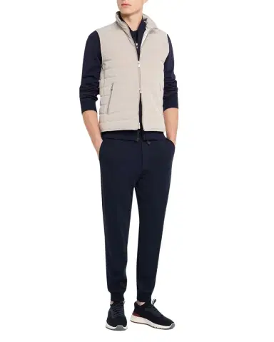 Brunello Cucinelli Men's Bonded Nylon Down Vest | Thumbnail 1 Brunello Cucinelli Men's Bonded Nylon Down Vest | Thumbnail 1