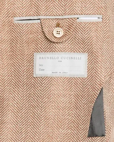 Brunello Cucinelli Men's Wool, Silk and Linen Herringbone Suit Jacket | Thumbnail 5 Brunello Cucinelli Men's Wool, Silk and Linen Herringbone Suit Jacket | Thumbnail 5