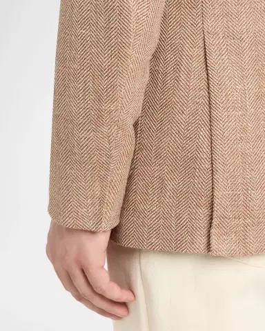 Brunello Cucinelli Men's Wool, Silk and Linen Herringbone Suit Jacket | Thumbnail 7 Brunello Cucinelli Men's Wool, Silk and Linen Herringbone Suit Jacket | Thumbnail 7
