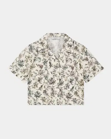 Golden Goose Girl's Journey Floral Cotton Collared Shirt, Size 6-12 | Thumbnail 2 Golden Goose Girl's Journey Floral Cotton Collared Shirt, Size 6-12 | Thumbnail 2