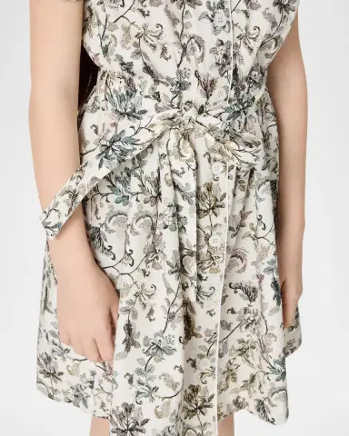 Golden Goose Girl's Journey Belted Floral Cotton Shirtdress, Size -12 | Thumbnail 2 Golden Goose Girl's Journey Belted Floral Cotton Shirtdress, Size -12 | Thumbnail 2