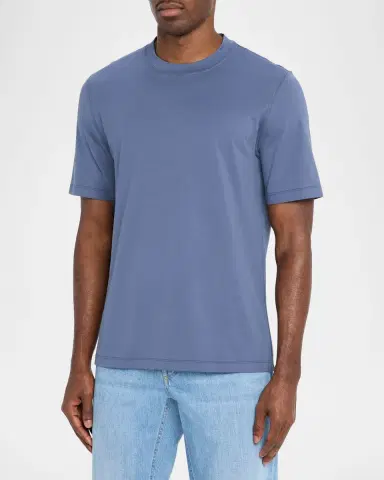 Brunello Cucinelli Men 's Cotton English Rib Half-Zip Sweater | Thumbnail 3 Brunello Cucinelli Men 's Cotton English Rib Half-Zip Sweater | Thumbnail 3