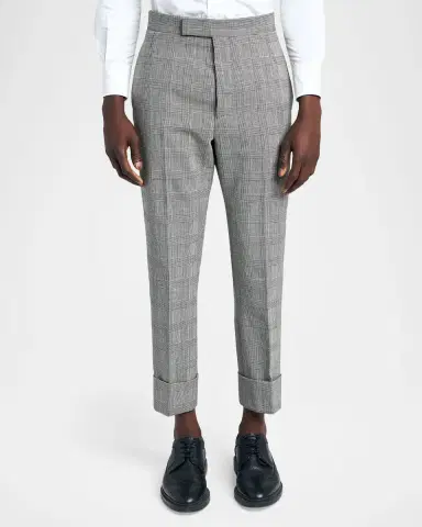 Thom Browne Men's Prince of Wales Straight-Leg Trousers | Thumbnail 3 Thom Browne Men's Prince of Wales Straight-Leg Trousers | Thumbnail 3