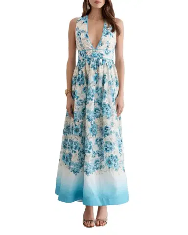 Aqua Blu Australia Melody Linen Maxi Dress | Thumbnail 1 Aqua Blu Australia Melody Linen Maxi Dress | Thumbnail 1