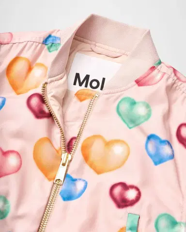Molo Girl's Hedia Heart Bomber Jacket, Size 4-7 | Thumbnail 4 Molo Girl's Hedia Heart Bomber Jacket, Size 4-7 | Thumbnail 4