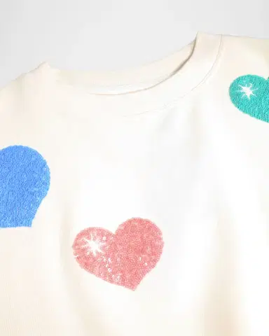 Molo Girl's Marika Sequined Heart Sweatshirt, Size 8-16 | Thumbnail 3 Molo Girl's Marika Sequined Heart Sweatshirt, Size 8-16 | Thumbnail 3