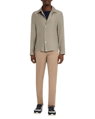 Brunello Cucinelli Men's Silk Blend Snap-Front Shirt Jacket | Thumbnail 1 Brunello Cucinelli Men's Silk Blend Snap-Front Shirt Jacket | Thumbnail 1