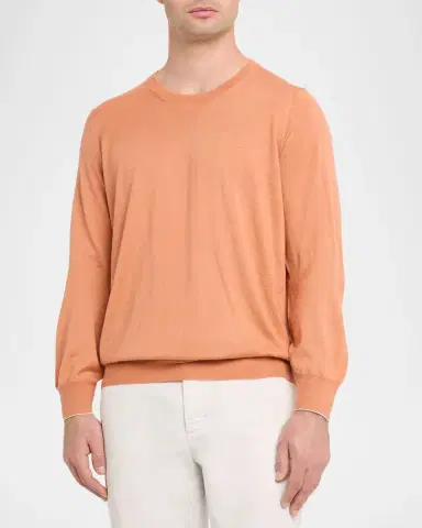 Brunello Cucinelli Men's Cashmere Knit Crewneck Sweater | Thumbnail 3 Brunello Cucinelli Men's Cashmere Knit Crewneck Sweater | Thumbnail 3