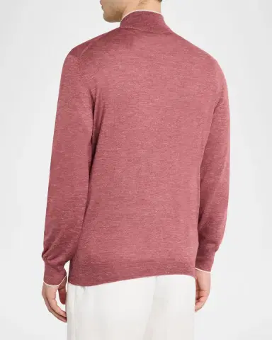 Brunello Cucinelli Men's Cashmere Knit Quarter-Zip Sweater | Thumbnail 2 Brunello Cucinelli Men's Cashmere Knit Quarter-Zip Sweater | Thumbnail 2