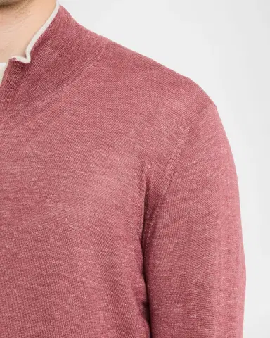 Brunello Cucinelli Men's Cashmere Knit Quarter-Zip Sweater | Thumbnail 4 Brunello Cucinelli Men's Cashmere Knit Quarter-Zip Sweater | Thumbnail 4