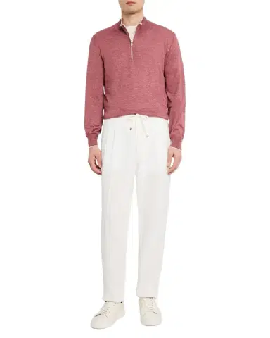Brunello Cucinelli Men's Cashmere Knit Quarter-Zip Sweater | Thumbnail 1 Brunello Cucinelli Men's Cashmere Knit Quarter-Zip Sweater | Thumbnail 1