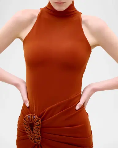 Silvia Tcherassi Frances Embellished Ruched Sleeveless Maxi Dress | Thumbnail 3 Silvia Tcherassi Frances Embellished Ruched Sleeveless Maxi Dress | Thumbnail 3