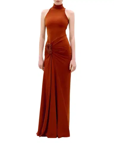 Silvia Tcherassi Frances Embellished Ruched Sleeveless Maxi Dress | Thumbnail 1 Silvia Tcherassi Frances Embellished Ruched Sleeveless Maxi Dress | Thumbnail 1