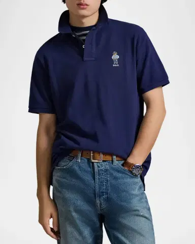 Polo Ralph Lauren Men's Classic Fit Polo Bear Mesh Polo Shirt | Thumbnail 3 Polo Ralph Lauren Men's Classic Fit Polo Bear Mesh Polo Shirt | Thumbnail 3
