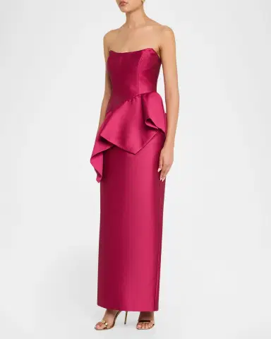 Aidan Mattox Pebble Gazar Strapless Gown | Thumbnail 3 Aidan Mattox Pebble Gazar Strapless Gown | Thumbnail 3