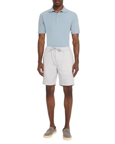 Frescobol Carioca Men's Felipe Linen and Cotton Drawstring Shorts | Thumbnail 1 Frescobol Carioca Men's Felipe Linen and Cotton Drawstring Shorts | Thumbnail 1