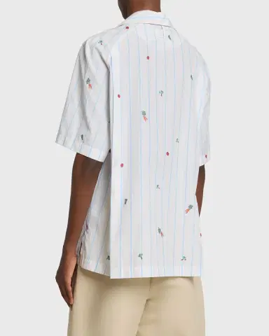 Jacquemus Men's Vegetable Stripe Cotton Short-Sleeve Shirt | Thumbnail 2 Jacquemus Men's Vegetable Stripe Cotton Short-Sleeve Shirt | Thumbnail 2