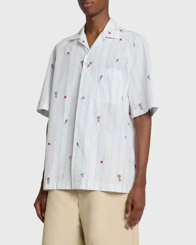 Jacquemus Men's Vegetable Stripe Cotton Short-Sleeve Shirt | Thumbnail 3 Jacquemus Men's Vegetable Stripe Cotton Short-Sleeve Shirt | Thumbnail 3