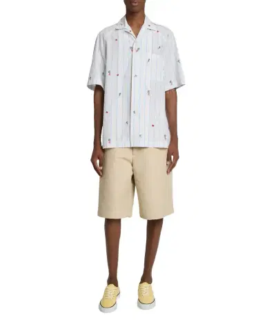 Jacquemus Men's Vegetable Stripe Cotton Short-Sleeve Shirt | Thumbnail 1 Jacquemus Men's Vegetable Stripe Cotton Short-Sleeve Shirt | Thumbnail 1