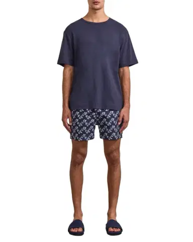 Frescobol Carioca Men's Dinis Cotton and Linen Crewneck T-Shirt | Thumbnail 1 Frescobol Carioca Men's Dinis Cotton and Linen Crewneck T-Shirt | Thumbnail 1