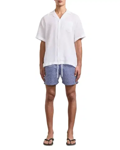 Frescobol Carioca Men's Angra Nylon Geometric Tile-Print Sport Swim Shorts | Thumbnail 1 Frescobol Carioca Men's Angra Nylon Geometric Tile-Print Sport Swim Shorts | Thumbnail 1