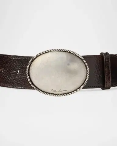 Ralph Lauren Collection Plaque-Buckle Distressed Wide Belt | Thumbnail 3 Ralph Lauren Collection Plaque-Buckle Distressed Wide Belt | Thumbnail 3
