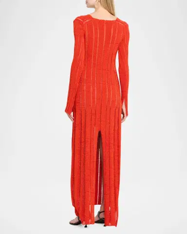 Proenza Schouler Maelle Maxi Dress in Sheer Viscose | Thumbnail 2 Proenza Schouler Maelle Maxi Dress in Sheer Viscose | Thumbnail 2
