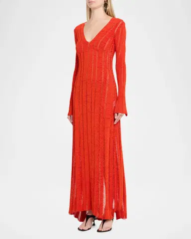 Proenza Schouler Maelle Maxi Dress in Sheer Viscose | Thumbnail 3 Proenza Schouler Maelle Maxi Dress in Sheer Viscose | Thumbnail 3