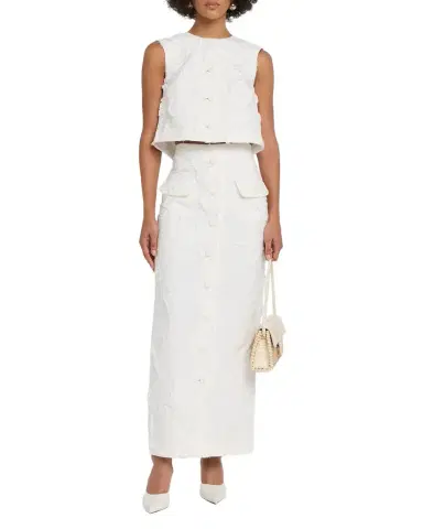 Adam Lippes Dakota Textured Crepe Button-Front Maxi Skirt | Thumbnail 1 Adam Lippes Dakota Textured Crepe Button-Front Maxi Skirt | Thumbnail 1