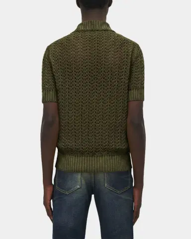 McQueen Men's Cotton Crochet Pocket Polo Shirt | Thumbnail 2 McQueen Men's Cotton Crochet Pocket Polo Shirt | Thumbnail 2