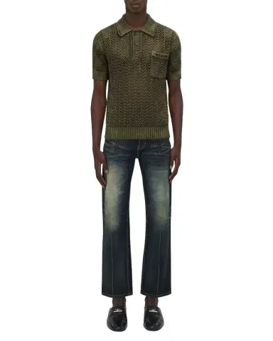 McQueen Men's Cotton Crochet Pocket Polo Shirt | Thumbnail 1 McQueen Men's Cotton Crochet Pocket Polo Shirt | Thumbnail 1