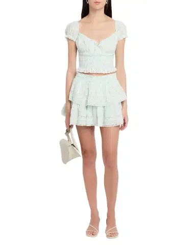 LoveShackFancy Floral Ruffle Mini Skirt | Thumbnail 1 LoveShackFancy Floral Ruffle Mini Skirt | Thumbnail 1