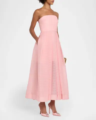 As It May Caliora Strapless Pleated Jacquard Maxi Dress | Thumbnail 3 As It May Caliora Strapless Pleated Jacquard Maxi Dress | Thumbnail 3
