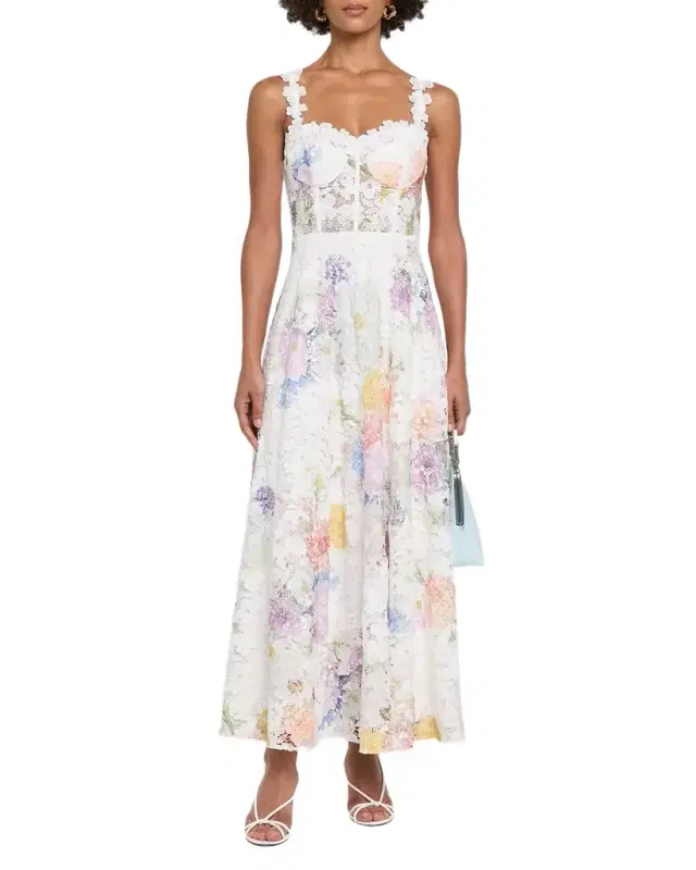 Aveline Floral Lace Sweetheart Midi Dress Aveline Floral Lace Sweetheart Midi Dress