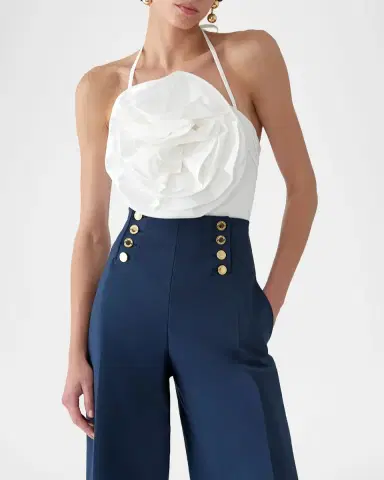 Carolina Herrera Rose Applique Halter Top | Thumbnail 3 Carolina Herrera Rose Applique Halter Top | Thumbnail 3