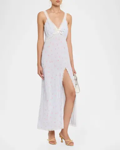 LoveShackFancy Beverly Lace-Trim Floral Maxi Dress | Thumbnail 3 LoveShackFancy Beverly Lace-Trim Floral Maxi Dress | Thumbnail 3