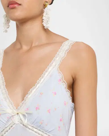 LoveShackFancy Beverly Lace-Trim Floral Maxi Dress | Thumbnail 4 LoveShackFancy Beverly Lace-Trim Floral Maxi Dress | Thumbnail 4