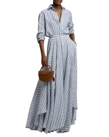 Ralph Lauren Collection Striped Linen Button-Front Shirt | Thumbnail 1 Ralph Lauren Collection Striped Linen Button-Front Shirt | Thumbnail 1