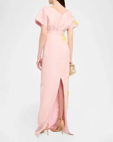 Lela Rose Rose Fil Coupe Empire-Waist Column Gown | Thumbnail 2 Lela Rose Rose Fil Coupe Empire-Waist Column Gown | Thumbnail 2