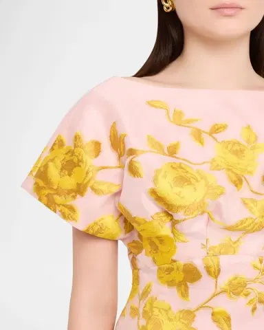 Lela Rose Rose Fil Coupe Empire-Waist Column Gown | Thumbnail 4 Lela Rose Rose Fil Coupe Empire-Waist Column Gown | Thumbnail 4