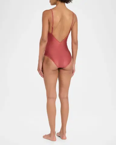 Zimmermann Solstice Tuck Plunge One-Piece Swimsuit | Thumbnail 2 Zimmermann Solstice Tuck Plunge One-Piece Swimsuit | Thumbnail 2