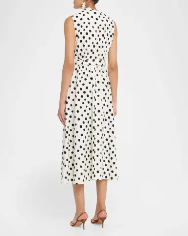 Saloni Jill Polka-Dot Midi Dress | Thumbnail 2 Saloni Jill Polka-Dot Midi Dress | Thumbnail 2