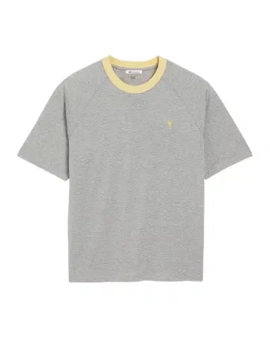 Ami Paris Men's Cotton Embroidered Ami De Coeur Crewneck T-Shirt | Thumbnail 1 Ami Paris Men's Cotton Embroidered Ami De Coeur Crewneck T-Shirt | Thumbnail 1