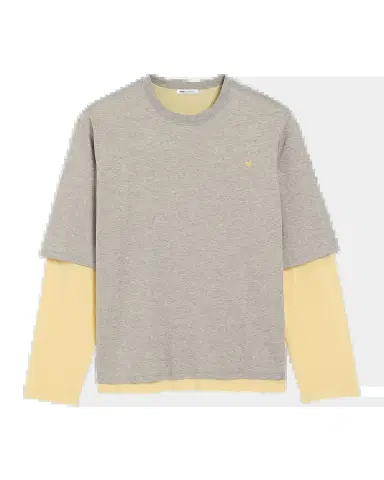 Ami Paris Men's Cotton Ami de Coeur Layered Long-Sleeve T-Shirt | Thumbnail 2 Ami Paris Men's Cotton Ami de Coeur Layered Long-Sleeve T-Shirt | Thumbnail 2