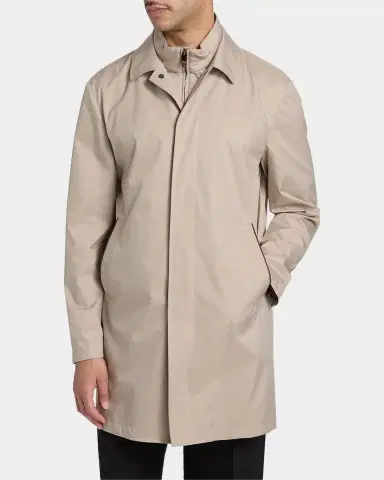 Canali Men's Silk-Touch Water-Resistant Raincoat | Thumbnail 3 Canali Men's Silk-Touch Water-Resistant Raincoat | Thumbnail 3