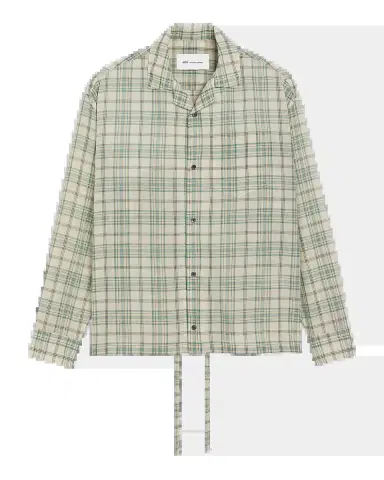 Ami Paris Men's Boxy-Fit Plaid Button-Down Shirt | Thumbnail 2 Ami Paris Men's Boxy-Fit Plaid Button-Down Shirt | Thumbnail 2