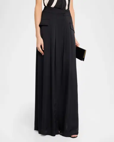 Ramy Brook Zella Pleated Satin Maxi Skirt | Thumbnail 3 Ramy Brook Zella Pleated Satin Maxi Skirt | Thumbnail 3