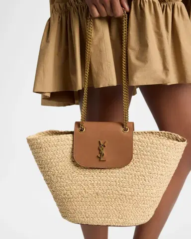 Saint Laurent Panier Tote Bag in Raffia | Thumbnail 2 Saint Laurent Panier Tote Bag in Raffia | Thumbnail 2