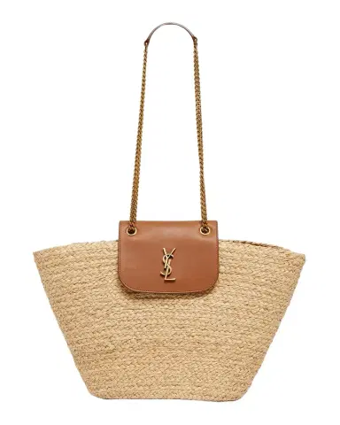 Saint Laurent Panier Tote Bag in Raffia | Thumbnail 1 Saint Laurent Panier Tote Bag in Raffia | Thumbnail 1